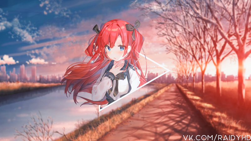 anime girls, anime, picture-in-picture