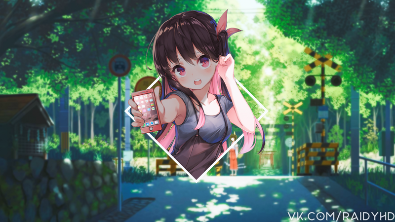 anime girls, anime, picture-in-picture