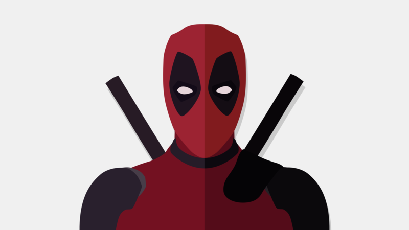 Flatdesign, minimalism, Deadpool, DeviantArt, vector graphics