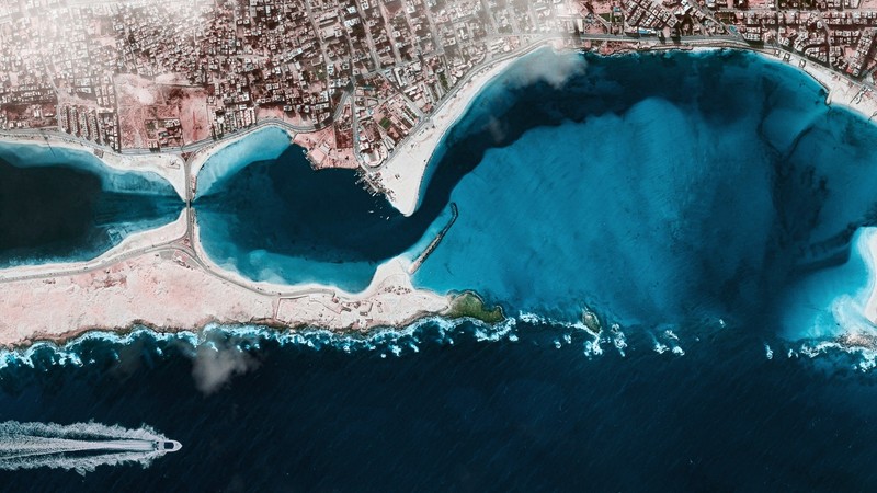 aerial view, photography, nature, landscape, coastline, sea, ship, cityscape, beach, bay