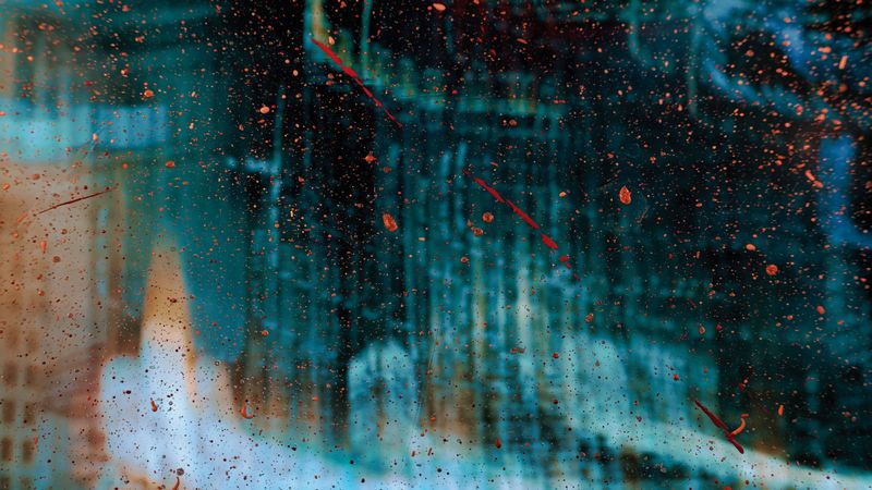 splashes, spots, surface, mirror, abstraction, 4k