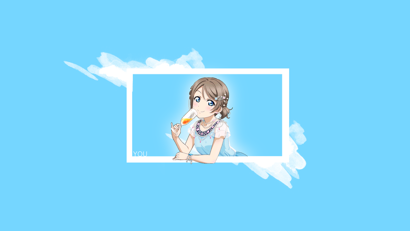 Watanabe You, Love Live! Sunshine, anime, simple background