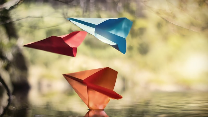 paper, paper planes, water