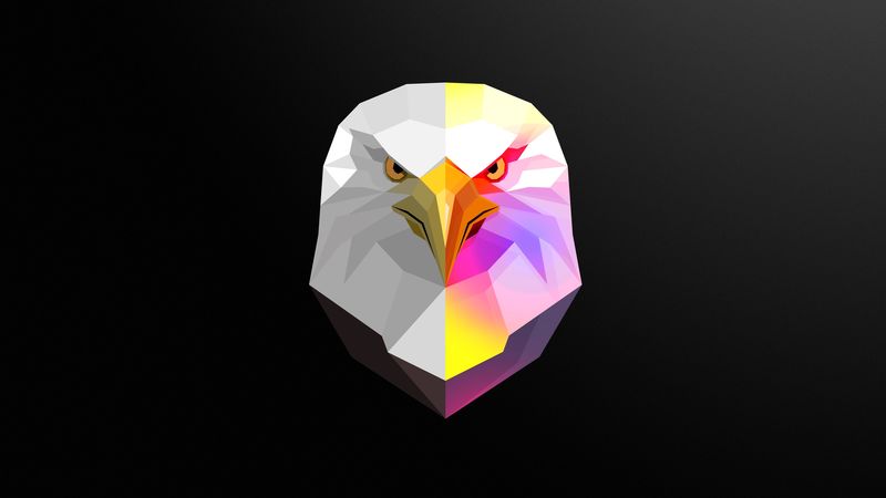 eagle, bird, art, polygon, geometric, 4k