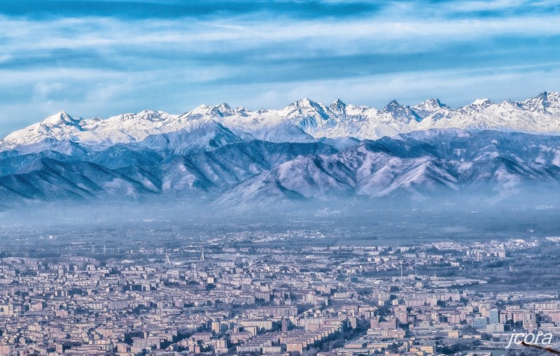 mountain chain, cloud city, landscape, nature, mountains, snowy mountain, cityscape, far view