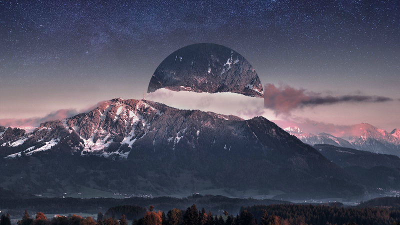 mountains, snow, edited, snowy peak