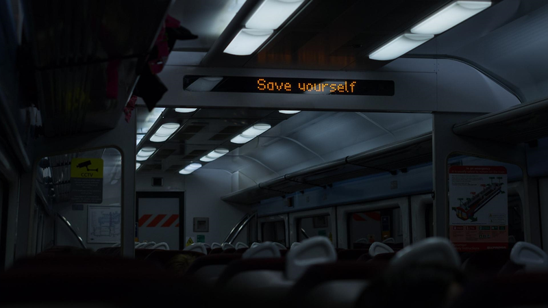 dark humor, text, train