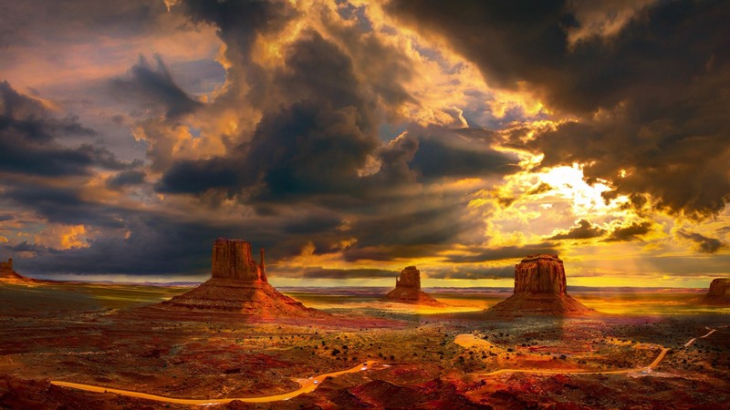landscape, nature, sky, clouds, Arizona, Monument Valley