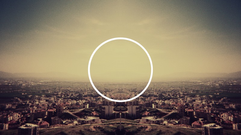 circle, city, cityscape, sky