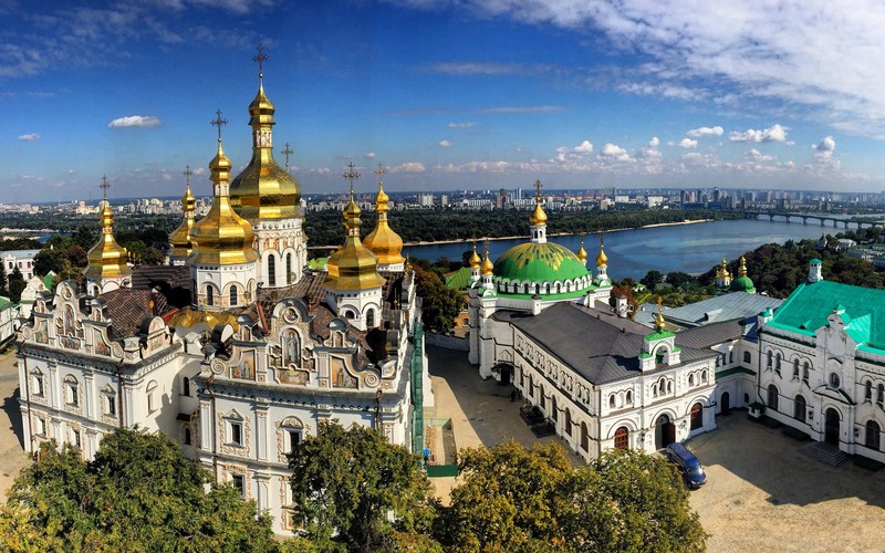 Ukraine, city, river, church, Kyiv