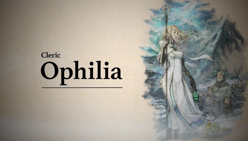 Octopath Traveler, video games, cleric, staff, lantern, snow, mountains