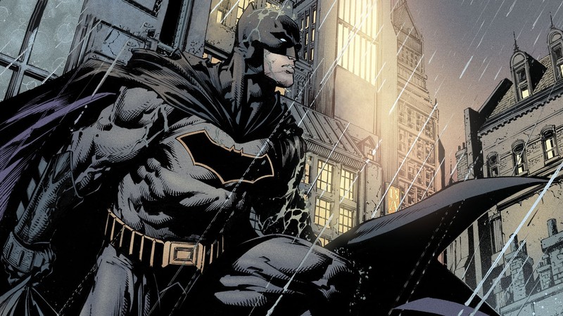 DC Comics, Batman, rain, city