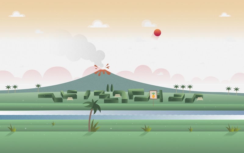 digital art, artwork, volcano, eruption