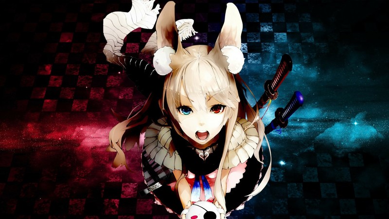 anime, anime girls, animal ears, open mouth, blonde