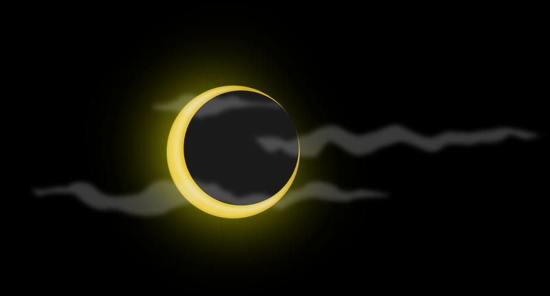 digital art, minimalism, simple background, Moon, black background, clouds
