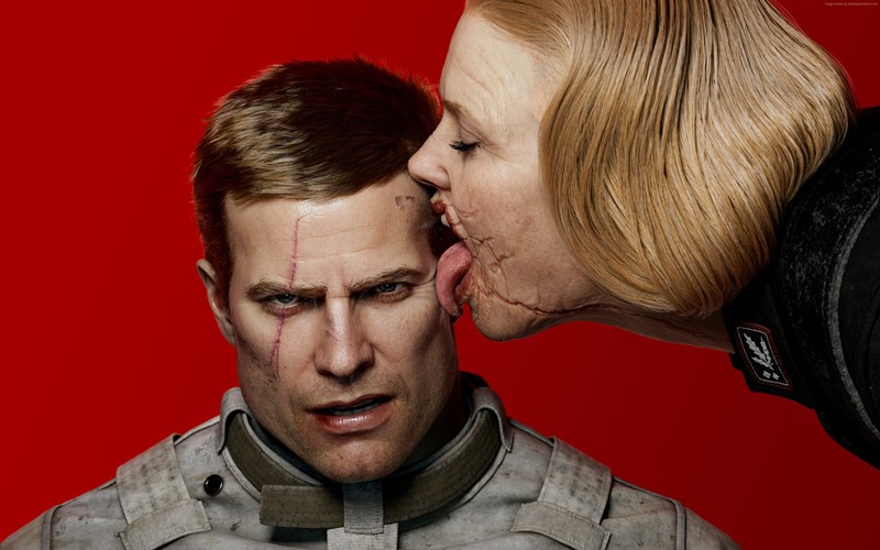Wolfenstein, lick, red, Wolfenstein II: The New Colossus