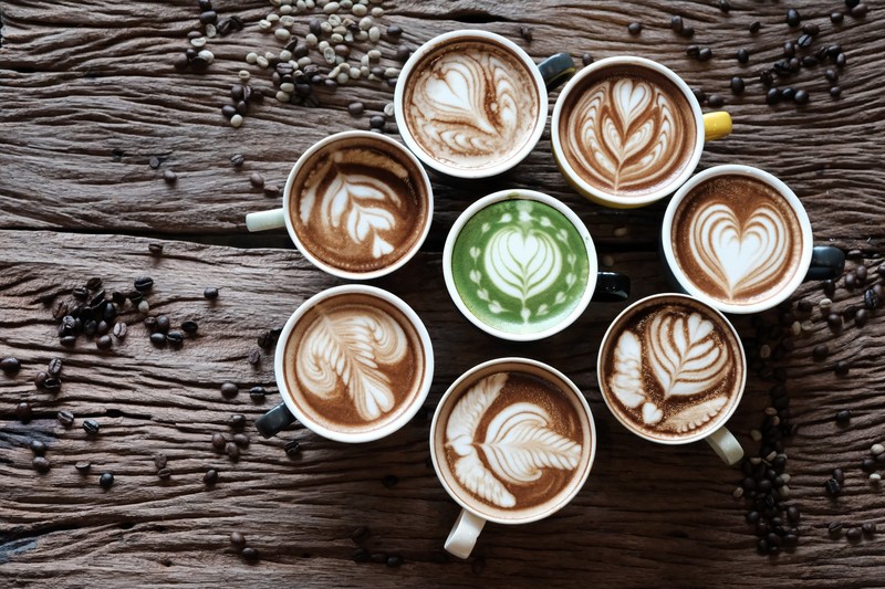 coffee, cappuccino, cup, coffee beans, heart, food