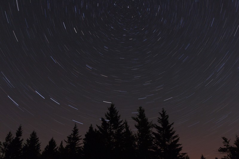 nature, landscape, starry night, forest, stars