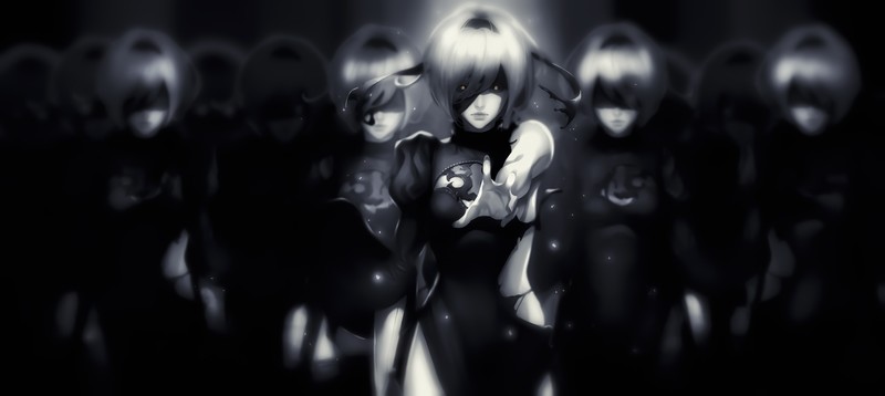 women, anime girls, NieR, Nier: Automata, frontal view