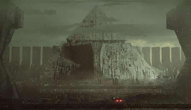 drawing, artwork, pyramid