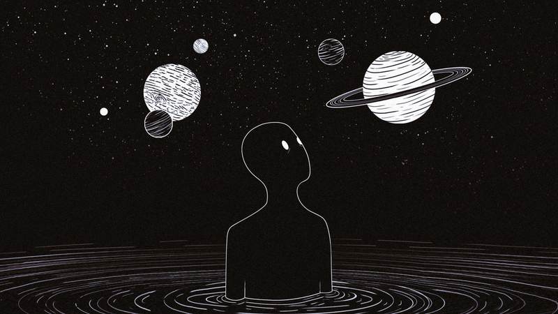 space, monochrome, Tengen Toppa Gurren Lagann, artwork, planet