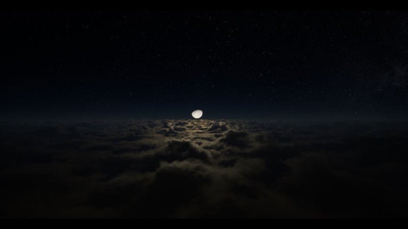 sky, clouds, Moon, rendering, stars