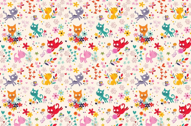 kittens, texture, colorful, cats