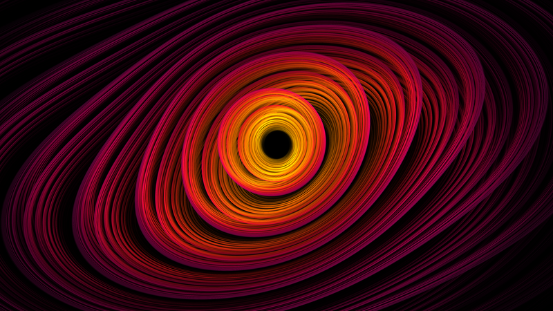 abstract, digital art, swirls, circle, red