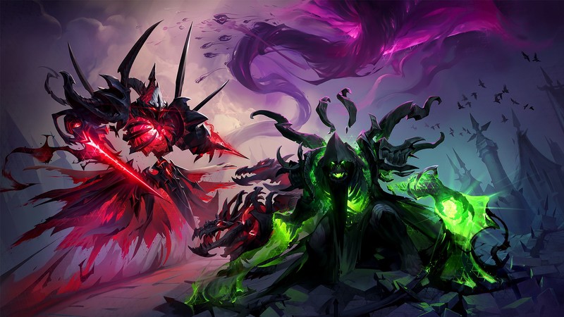 digital art, artwork, video games, heroes of the storm, Guldan, Alarak (Starcraft)