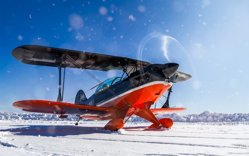 airplane, vehicle, aircraft, snow