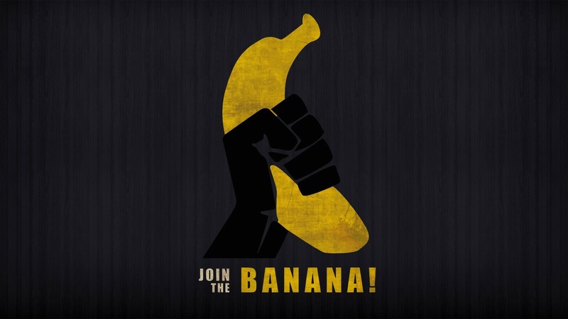 bananas, logo, simple background, fruit