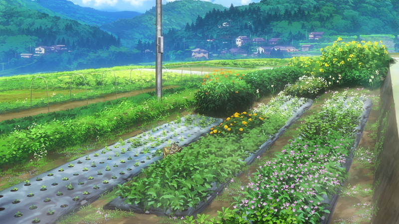 Non Non Biyori, landscape, anime, plants