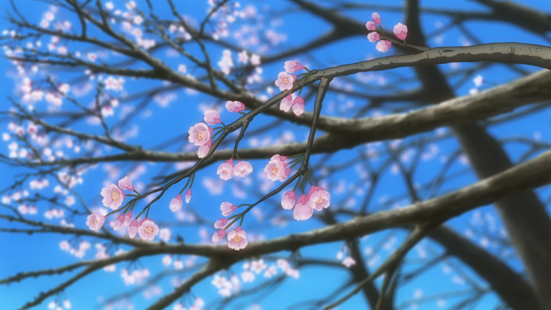 Non Non Biyori, flowers, trees, cherry blossom