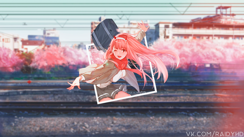 anime, anime girls, picture-in-picture, Darling in the FranXX, Zero Two (Darling in the FranXX)