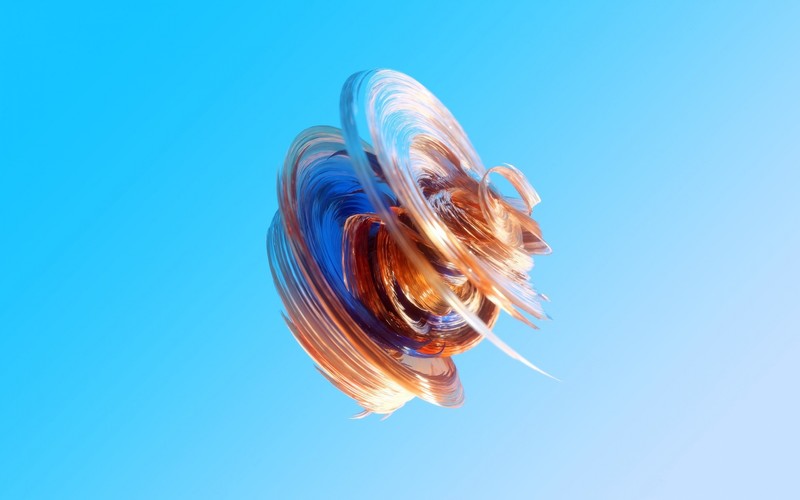 digital art, blue background, render, abstract, cyan, orange