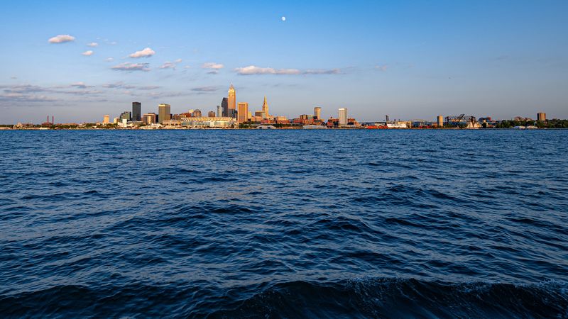 sea, city, buildings, architecture, coast, 4k