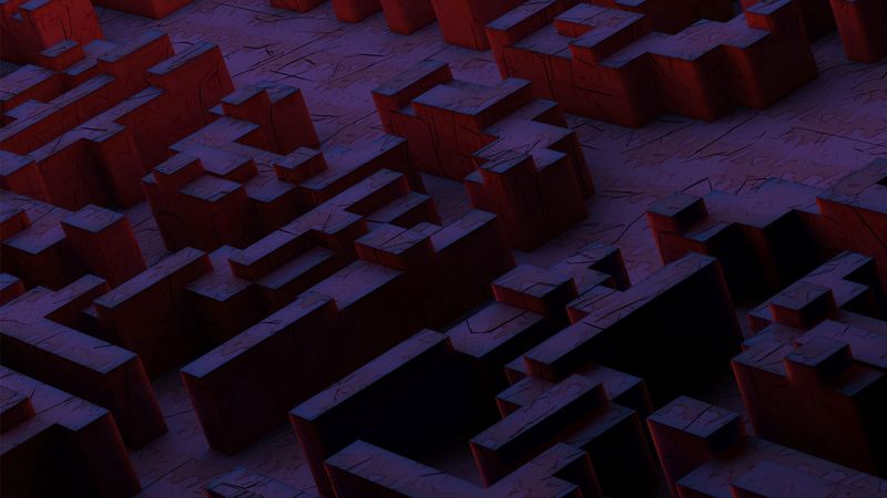 structure, 3d, geometric, dark, 4k