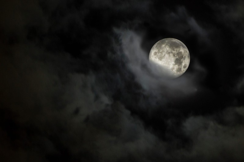 moon phases, clouds, night, nature, Moon