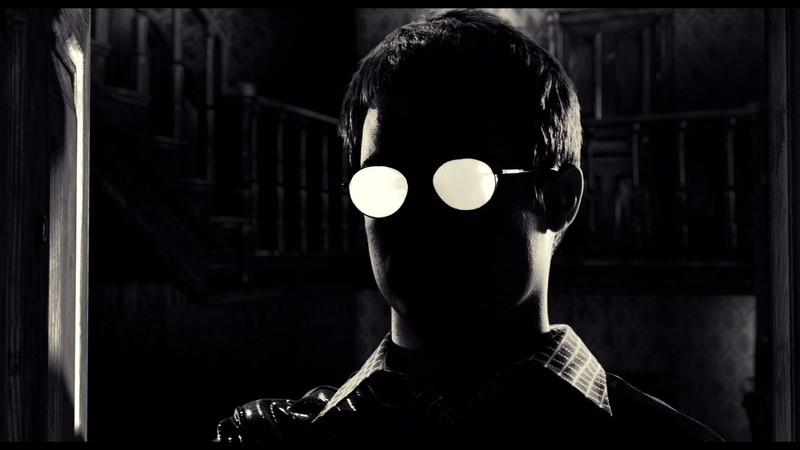 Sin City, Elijah Wood, dark, dark background, creepy, black