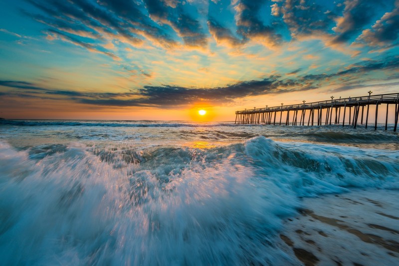 sea, sky, blue, sunlight, pier
