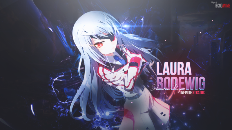 Bodewig Laura, Infinite Stratos, anime girls, red eyes, white hair, women