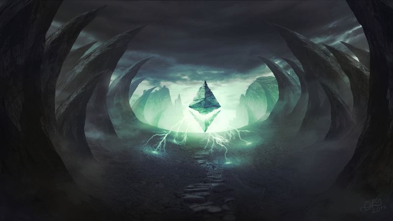 stone, lightnings, rocks, illusion, art, 4k