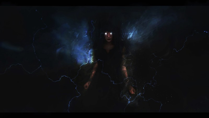 magic, dark, dark fantasy, glowing eyes, fantasy girl