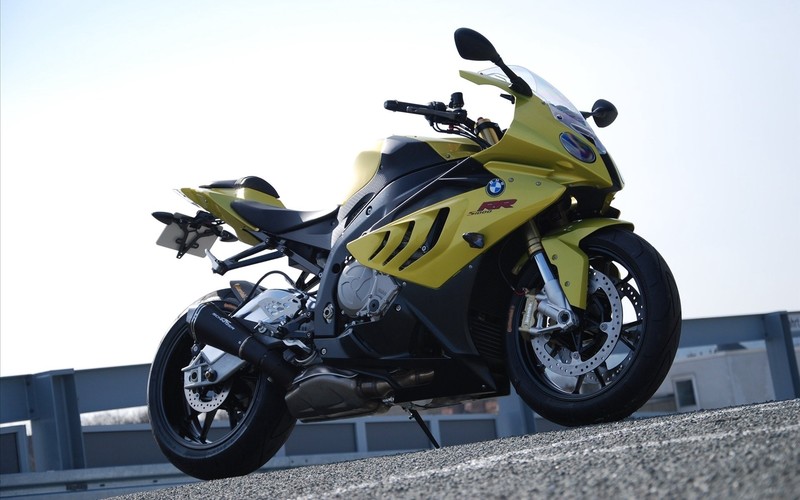 motorcycle, vehicle, BMW, yellow, BMW S1000RR, Brembo