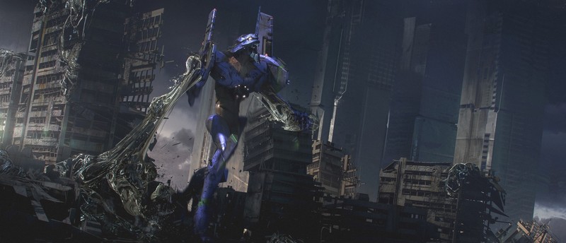 Neon Genesis Evangelion, EVA Unit 01, anime, ruin