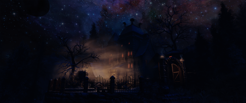 The Elder Scrolls V: Skyrim, nebula, night, mansions, dark, The Elder Scrolls