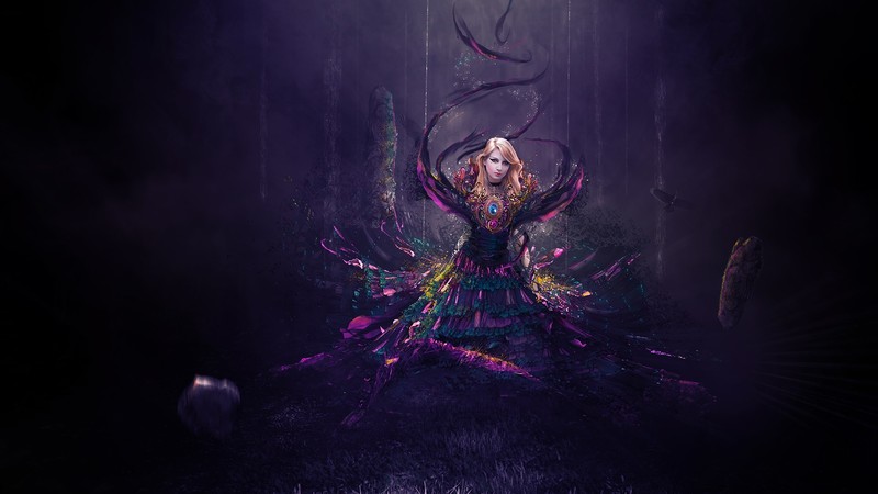digital art, photo manipulation, blonde, long hair