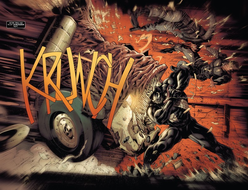 Venom, comic art, truck, men, destruction, Spider-Man
