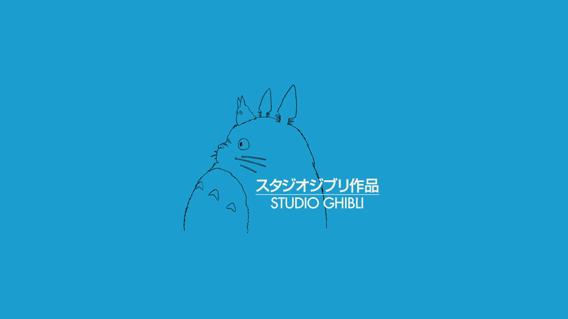 Studio Ghibli, anime, minimalism, blue, blue background, simple background