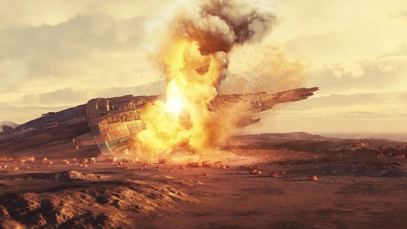 digital art, science fiction, fire, explosion